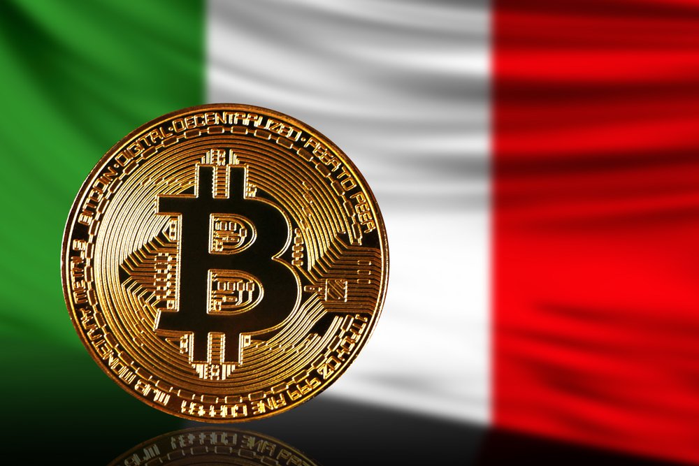 Italy Flag With a Bitcoin