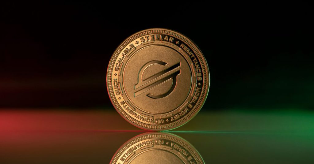 Stellar coin on table shiny
