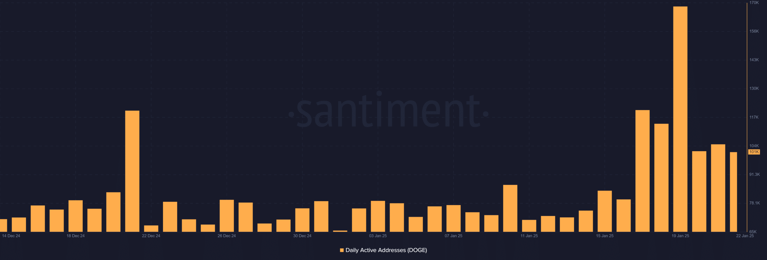 DOGE daily active addresses