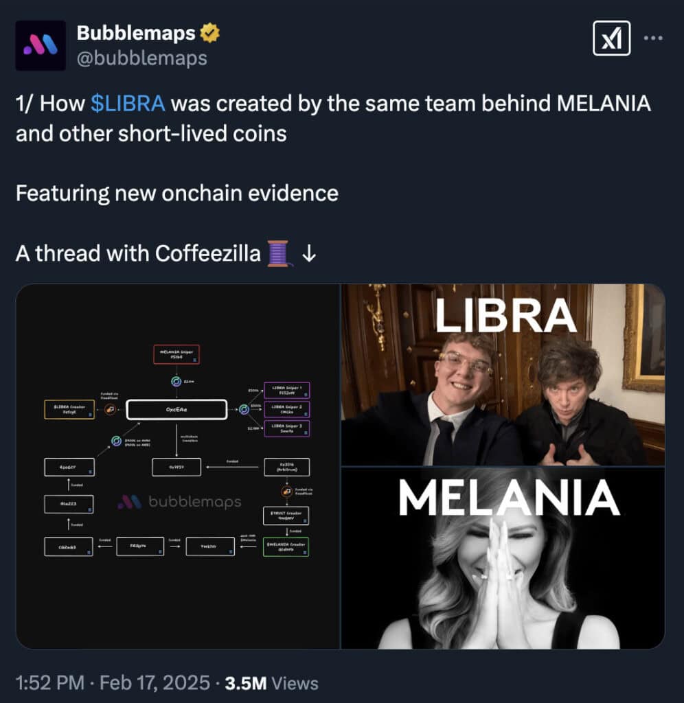 libra and melania meme coins linked