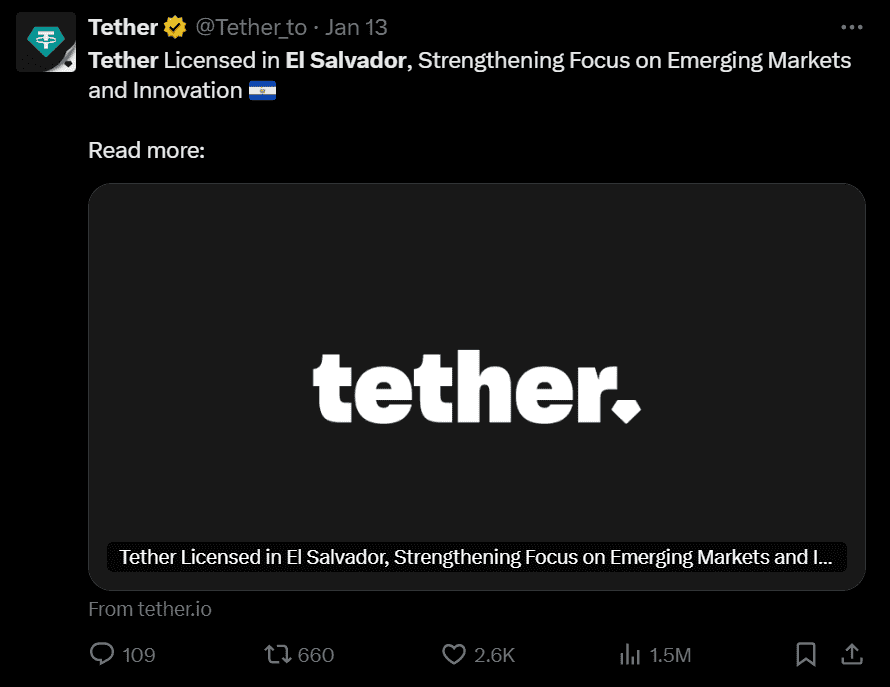 Circles Rival Tether relocates to El Salvador