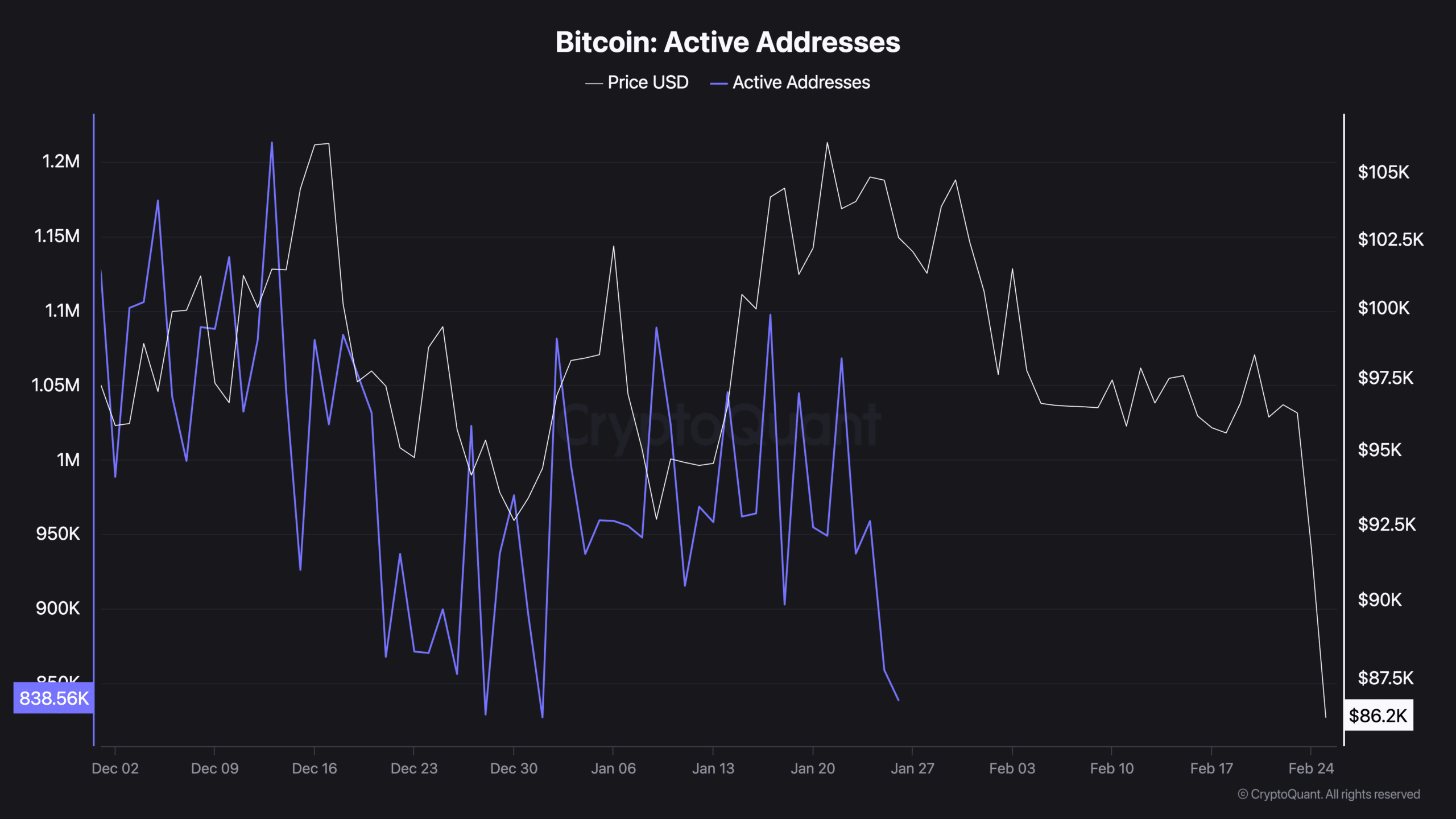 Bitcoin Active Addresses | Source: CryptoQuant