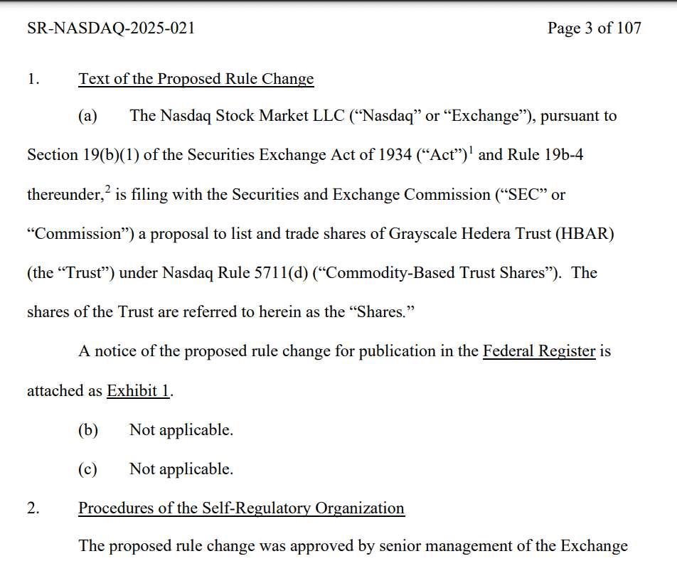 Grayscale Hedera ETF