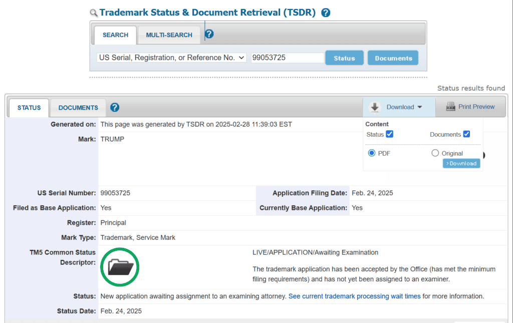 TRUMP trademark