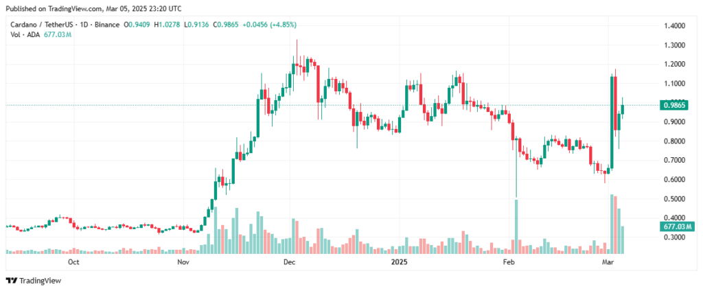 ADA/USDT Chart | Source: Trading View