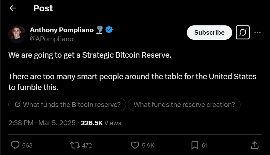 Source: Anthony Pompliano/X