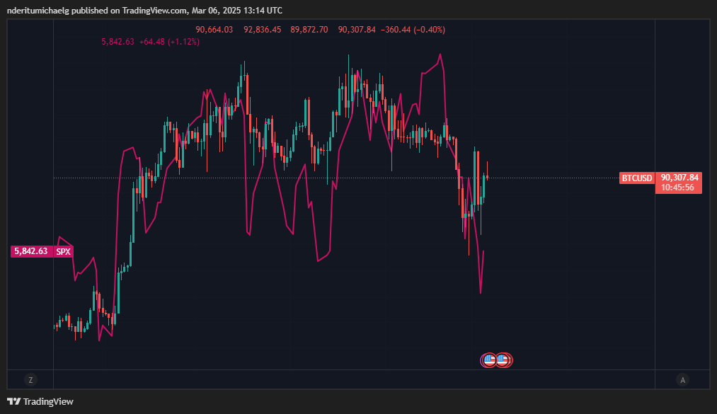 Bitcoin and S&P500/ Source: TradingView