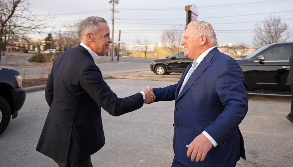 Mark Carney Doug Ford discute du commerce avant le voyage de Washington alors que les tarifs américains prennent effet