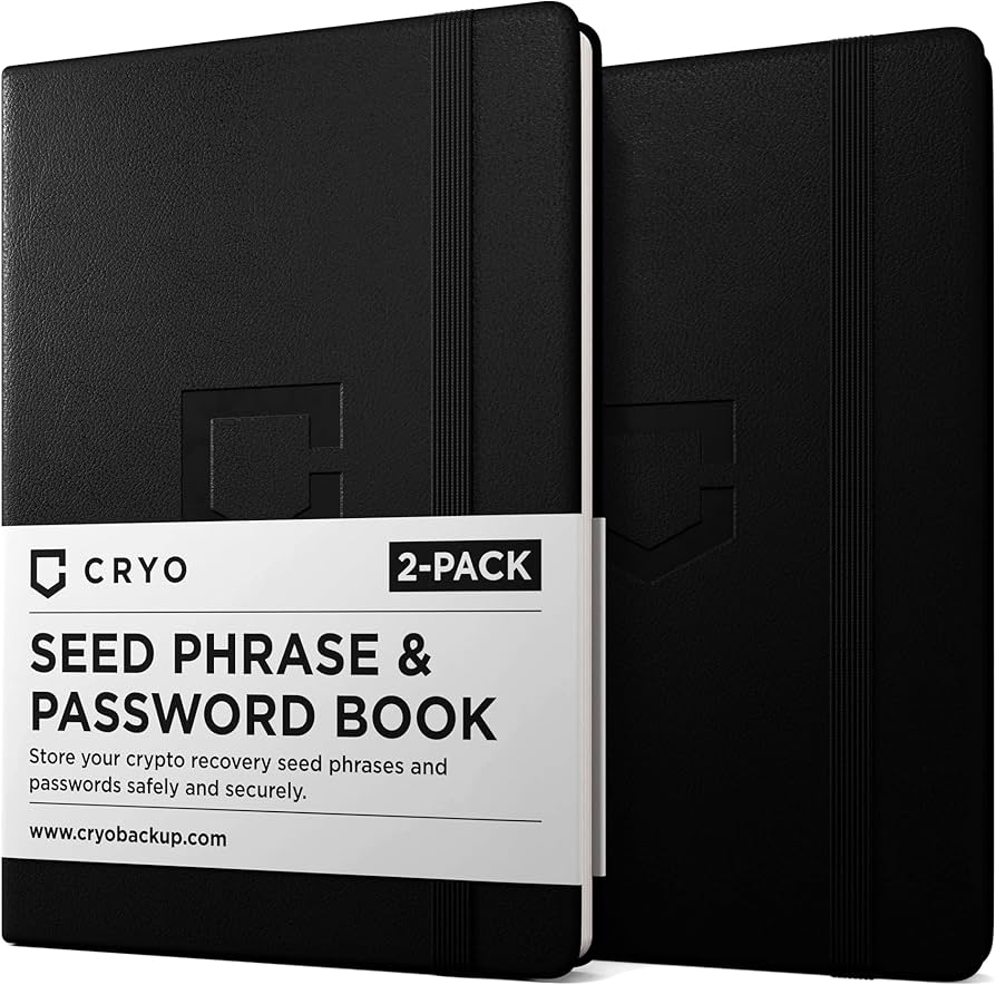 CRYO Crypto Seed Phrase Storage Waterproof Notebook - Bitcoin Recovery Phrase Backup Password Keeper - Crypto Cold Storage Wallet Backup Journal - ...