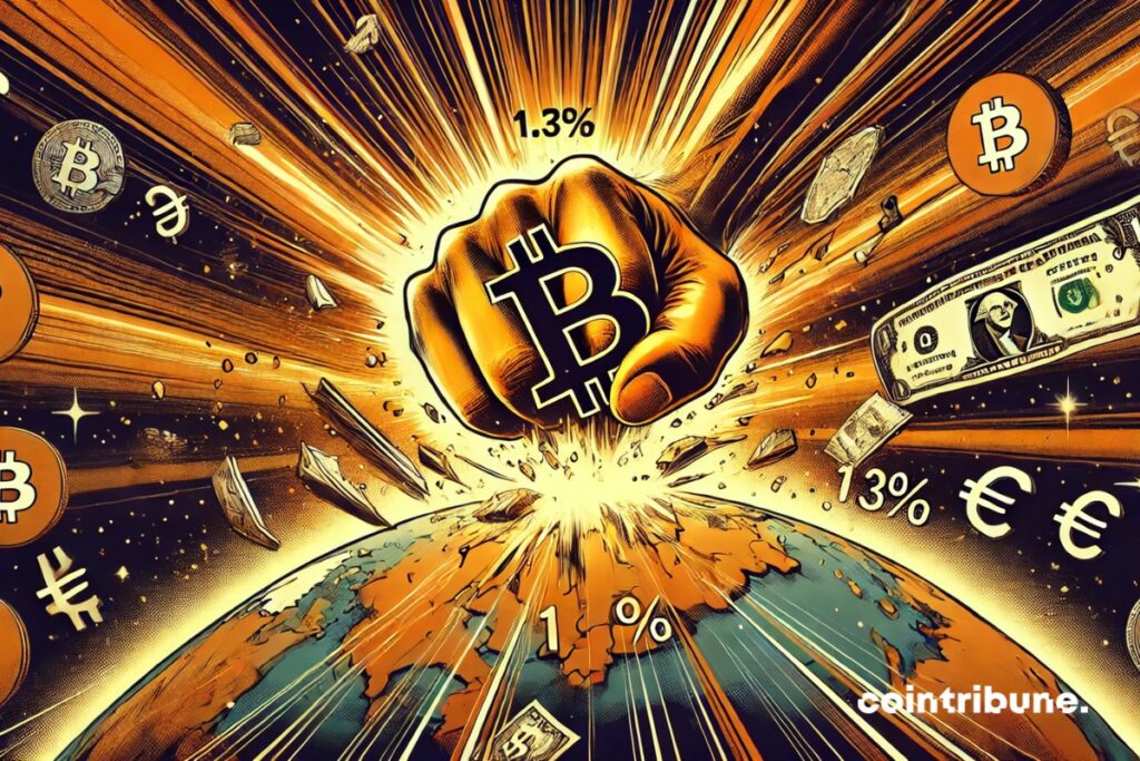 Le poing bitcoin qui explose &agrave; 1,3 % des monnaies mondiales
