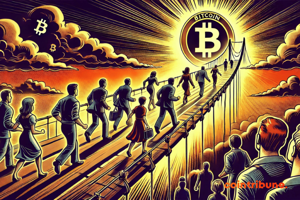 Travers&eacute;e de pont pour atteindre le bitcoin