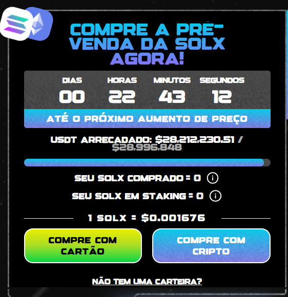 Pr&eacute;-venda Solaxy (SOLX) 