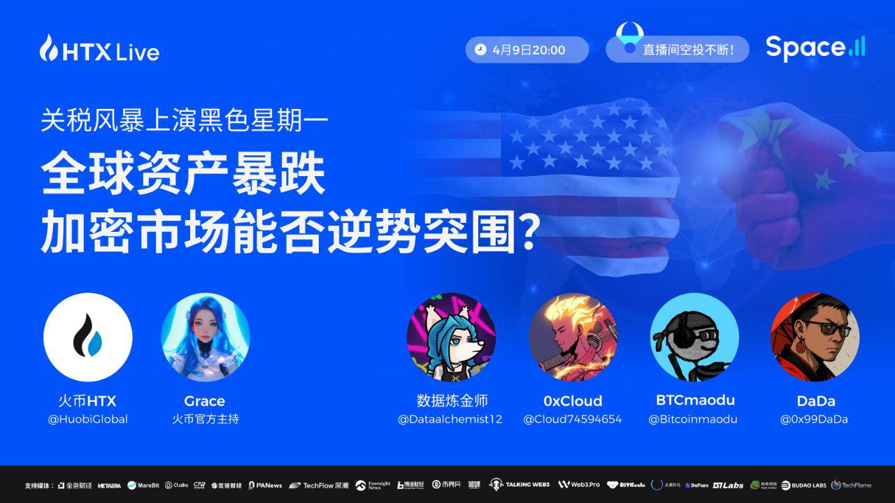 火币HTX将于今晚8点举办主题直播：探讨关税风暴对加密行情影响和最佳投资机会