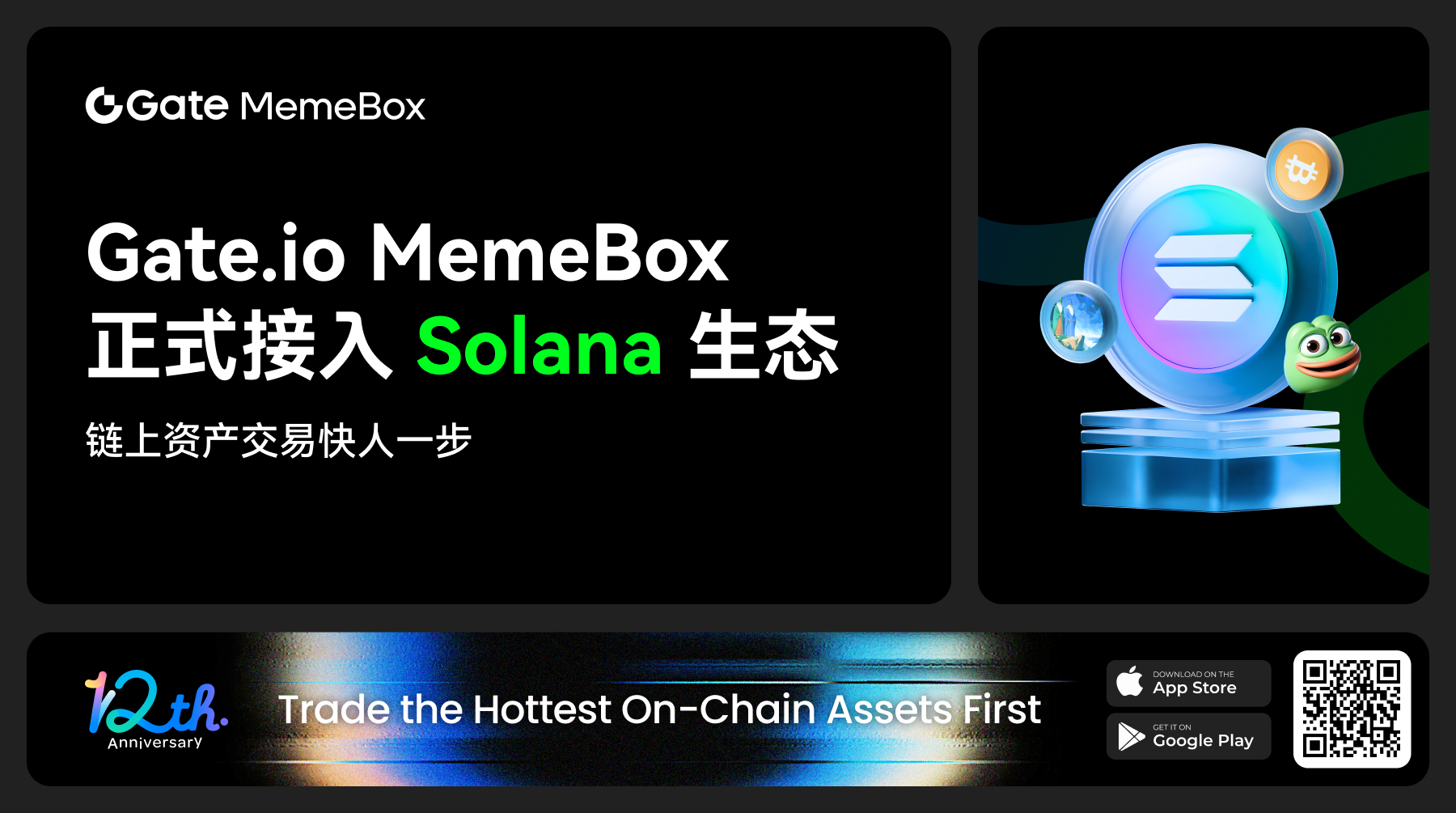Gate.io MemeBox正式接入Solana生态,链上资产交易快人一步