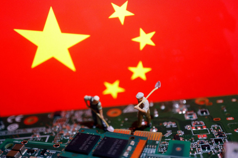 中國與半導體產業示意圖。（路透檔案照）