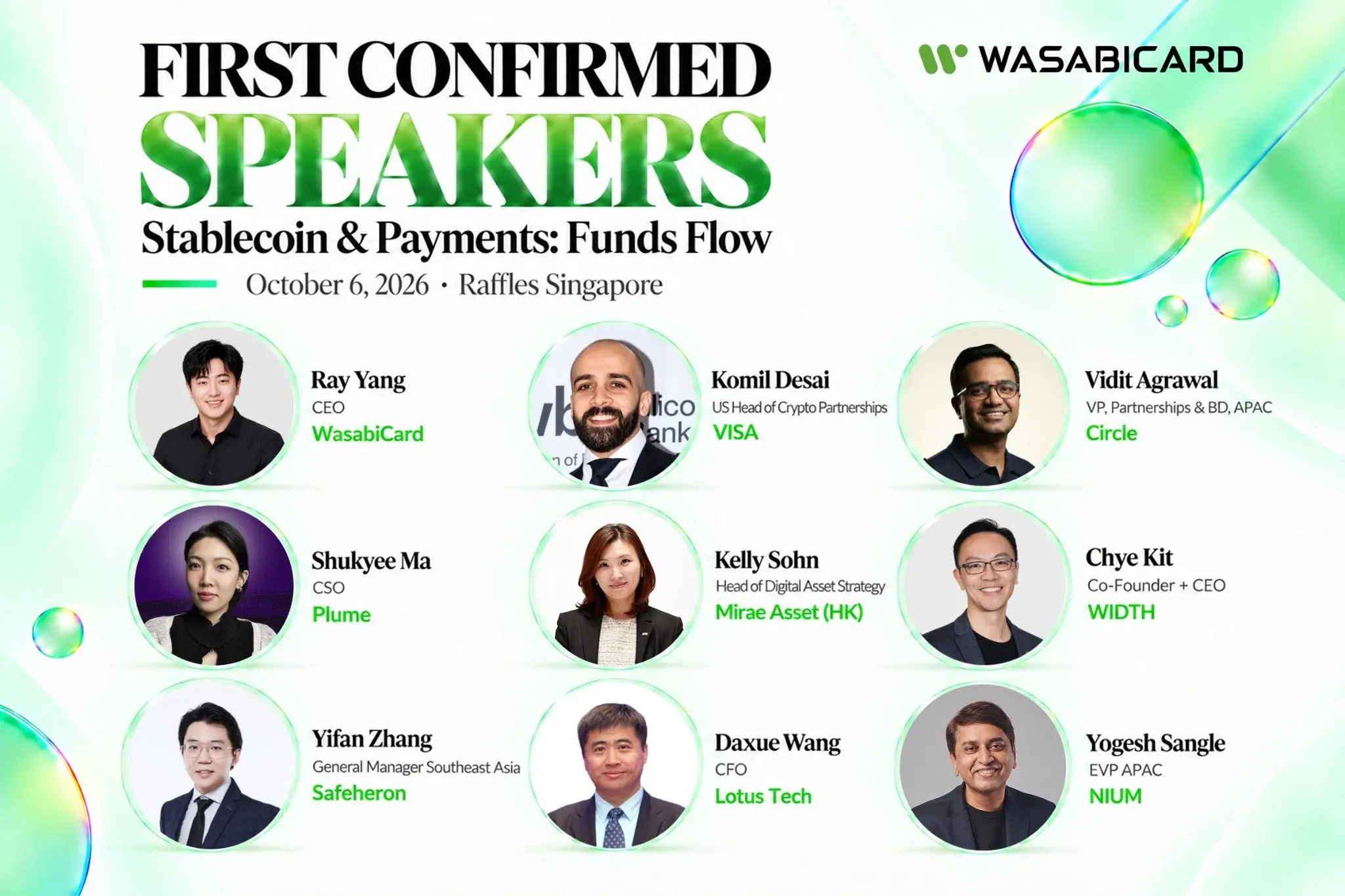 عشية مؤتمر TOKEN2049 في سنغافورة، تجمع WasabiCard مؤسسات الدفع بالعملات المستقرة لمناقشة الاتجاهات الجديدة في تدفق رأس المال العالمي